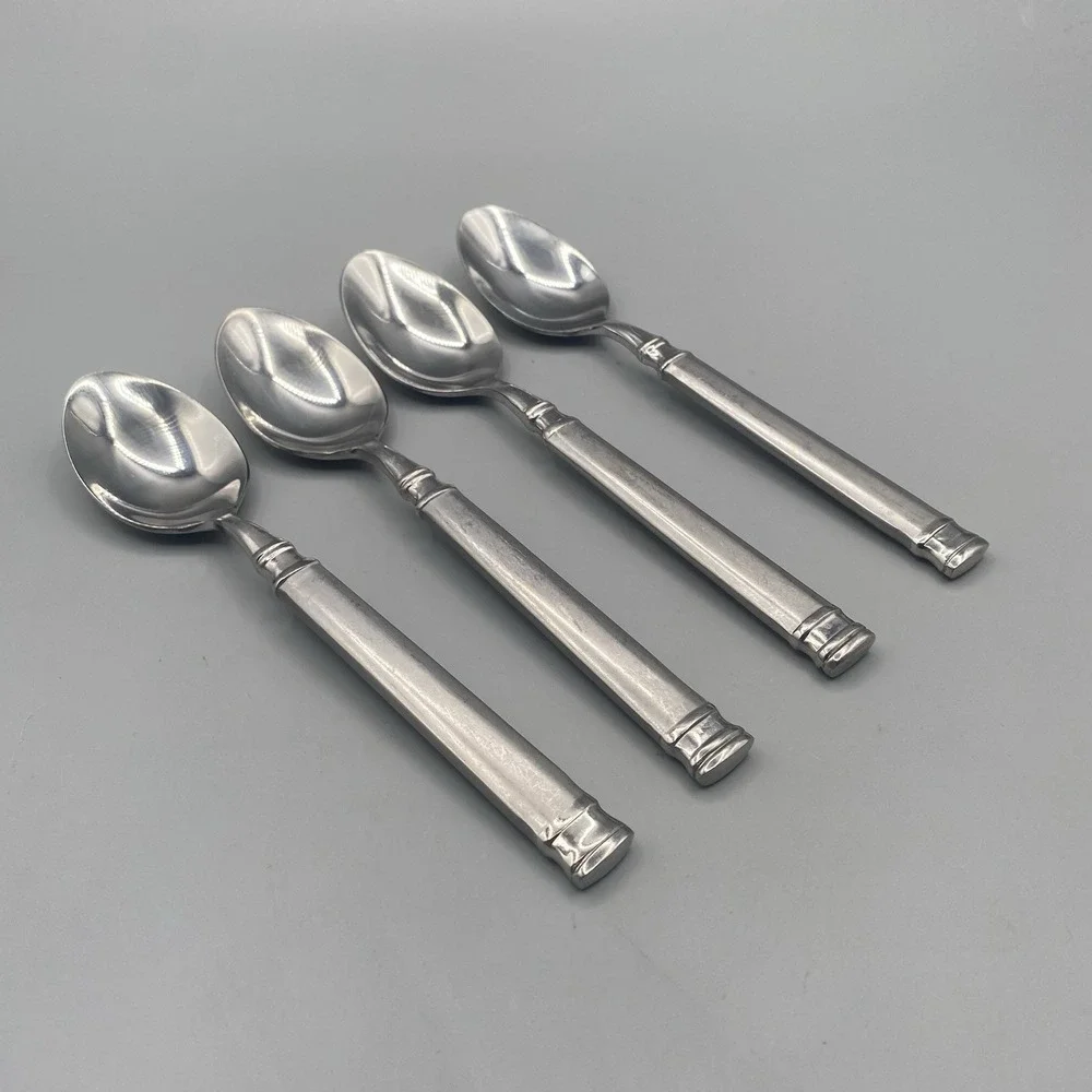 Hampton Silversmiths OPTIMUM 4pcs Teaspoons Frosted Stainless Spoons 6-5/8